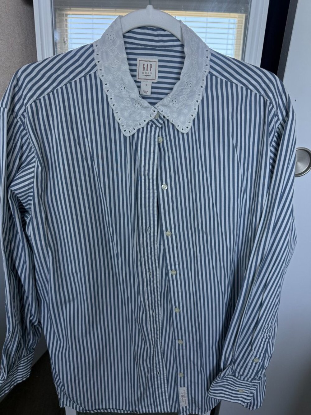 Gap x DÔEN Striped Eyelet-Collar Shirt